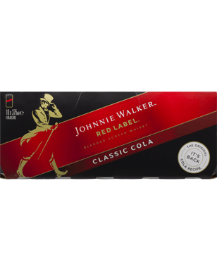 Johnnie Walker Red Label & Cola 10 Pack Cans 375ml  Can