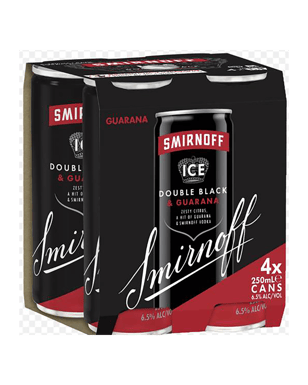 Buy Smirnoff Ice Double Black & Guarana 250ml or From Your Nearest Store (at Low Prices) with ASAP Delivery Across Australia: