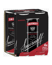 Smirnoff Ice Double Black Guarana Can 250ml  4 Pack