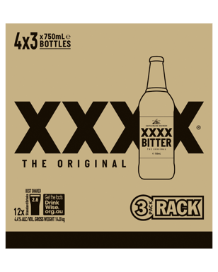 Xxxx Bitter 750ml  12 Case