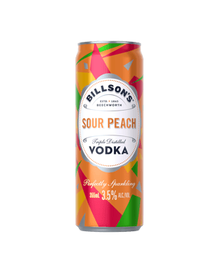 Billson's Vodka & Sour Peach Cans 355ml  Can