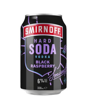 Smirnoff Hard Soda  Black Raspberry Fizz Cans 330ml  Can