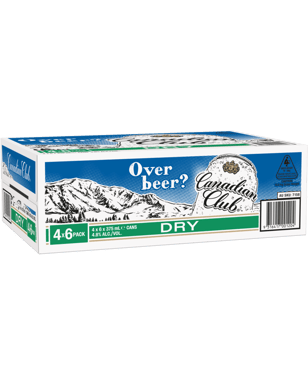 Canadian Club Whisky & Dry 4.8% Cans 375ml  24 Case