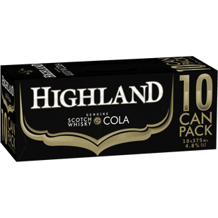 Highland Scotch & Cola Cans  10 Pack
