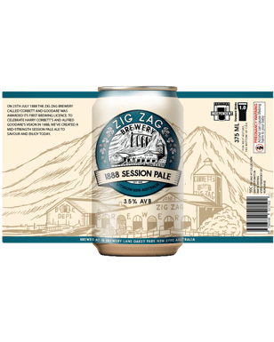 Zig Zag Brewery 1888 Session Ale Mid Strength Cans 375ml  Can