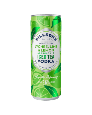 Billson's Vodka & Iced Tea Lychee Lime & Lemon Cans 355ml  Can