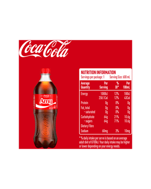 Coca-cola Classic Soft Drink Bottle 600ml  Bottle