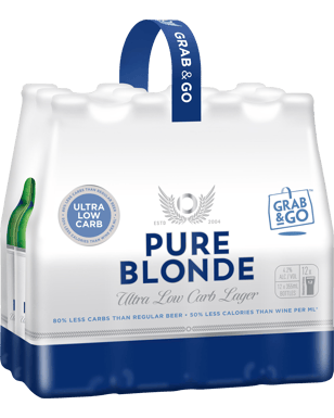 Pure Blonde Ultra Low Carb Lager Bottles 12 Pack 355ml  12 Bottle