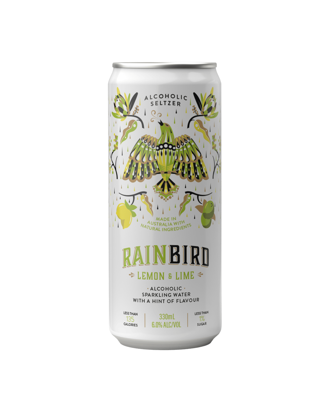 Rainbird Lemon & Lime Seltzer 6% Cans 330mL
