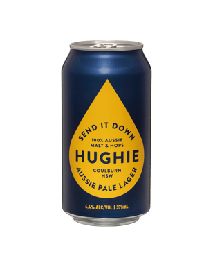 Hughie Pale Lager Cans 375ml  Bottle