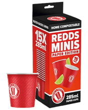 Redds Paper Mini Cups 285ml 15 Pack  Pack