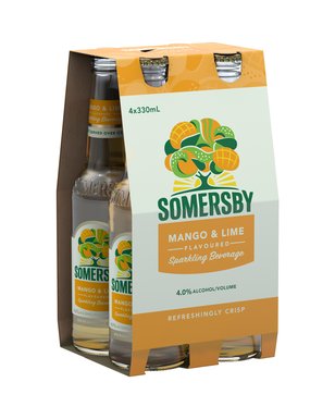 Somersby Mango And Lime Cider Bottles 330ml  4 Pack