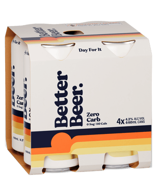 Better Beer Zero Carb Can 440ml  4 Pack