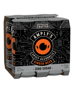 Amplys Ginger Beer 6.9% Zero Sugar Cans 375ml  4 Pack