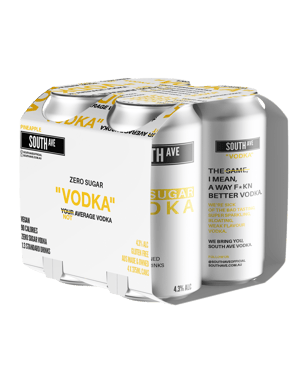 South Ave Zero Sugar Pineapple Vodka Cans 375ml  4 Pack