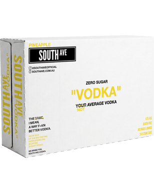 South Ave Zero Sugar Pineapple Vodka Cans 375ml  24 Case