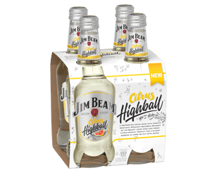 Jim Beam Citrus Highball Bottles 330ml  4 Pack