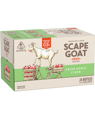 Scape Goat Zero Crisp Apple Cider Bottles 330ml  24 Case