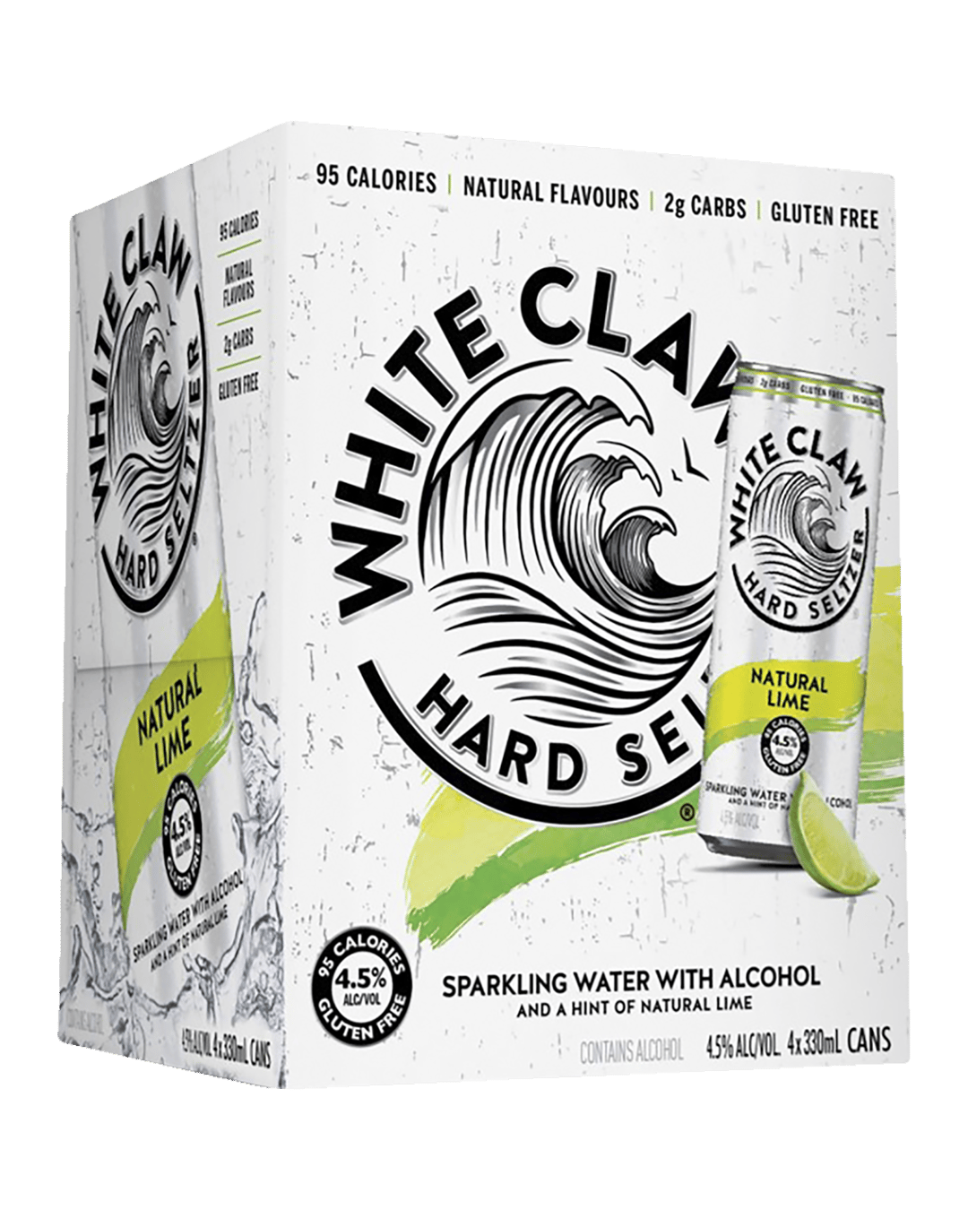 White Claw Seltzer Natural Lime Cans 330mL
