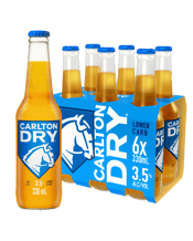 Carlton Dry Mid 3.5% Bottles 330ml  6 Pack