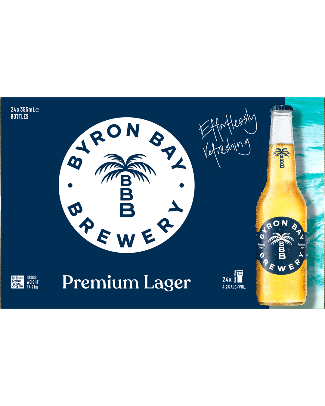 Byron Bay Brewery Premium Lager Bottles 4x6x355mL