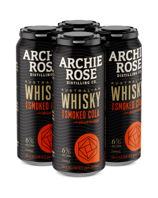 Archie Rose Double Malt Whisky With Smoked Cola & Blood Orange  4 Pack