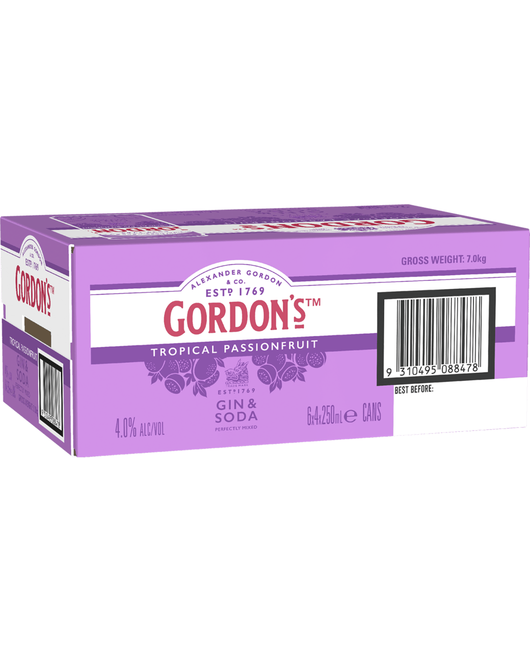 Gordon's Tropical Passionfruit Gin & Soda Can 250mL