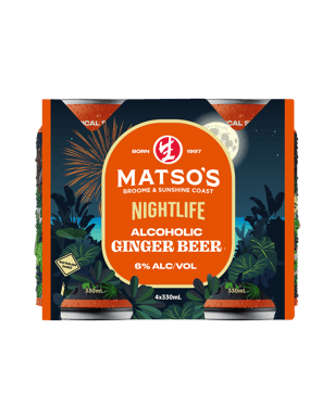 Matso's Nightlife Alcoholic Ginger Beer Cans 330ml  4 Pack