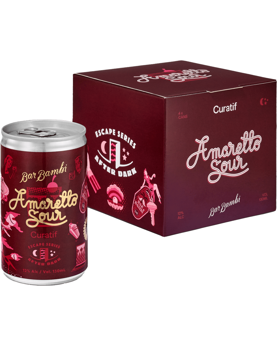Curatif Amaretto Sour Can 4X120mL