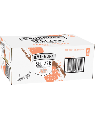Smirnoff Seltzer Peach Iced Tea Cans 250ml  24 Case