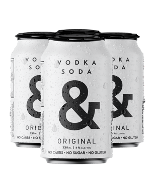 Ampersand Vodka Soda & Original 4% Cans 330ml  4 Pack