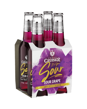 Vodka Cruiser Sour Grape Bottles 275ml  4 Pack
