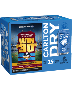 Carlton Dry Mid 3.5% Cans 375ml  30 Case