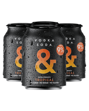 Ampersand Vodka Soda & Tropical Extra 9% Cans 250ml  4 Pack