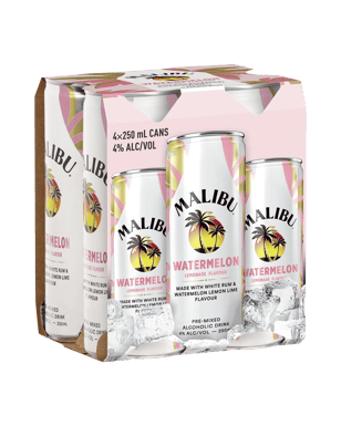 Malibu Watermelon Lemonade Can 250ml  4 Pack