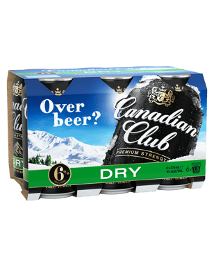 Canadian Club Premium Strength Whisky & Dry 6% Cans 375ml  6 Pack