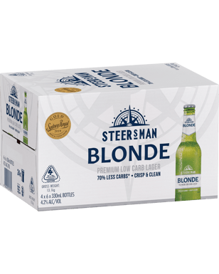 Steersman Blonde Low Carb Beer 330ml  24 Case