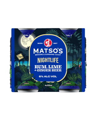 Matso's Nightlife Ginger Beer With Rum & Lime Cans 330ml  4 Can