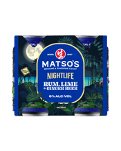 Matso's Nightlife Ginger Beer With Rum & Lime Cans 330ml  4 Can