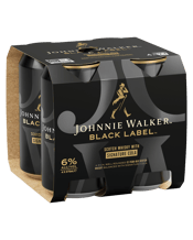 Johnnie Walker Black & Cola 6% Cans 375ml  4 Pack