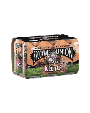 Brookvale Union Vodka & Peach Iced Tea Cans 330ml  6 Pack