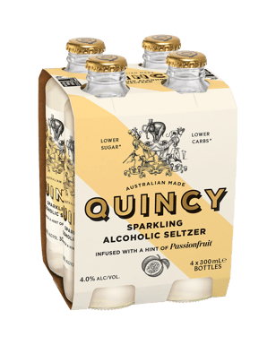 Quincy Sparkling Alcoholic Seltzer With Passionfruit 300m  4 Pack