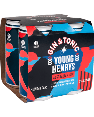 Young Henrys Gin & Tonic Cans 250ml  4 Pack