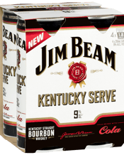 Jim Beam Kentucky Serve Bourbon And Cola Can 250ml  4 Pack