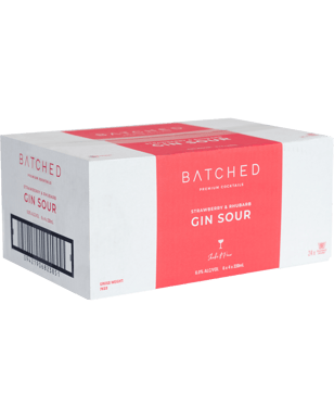 Batched Cocktails Strawberry & Rhubarb Gin Sour Can 230ml  24 Case