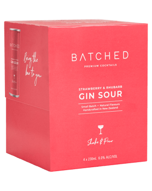 Batched Cocktails Strawberry & Rhubarb Gin Sour Can 230ml  24 Case