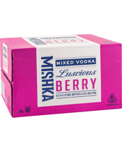 Mishka Vodka Luscious Berry Bottles 275ml  24 Case