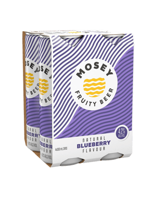 Mosey Blueberry Fruity Beer Cans 300ml  4 Pack