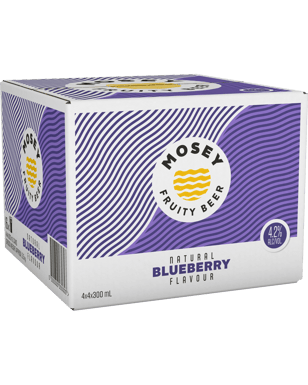 Mosey Blueberry Fruity Beer Cans 300ml  16 Case