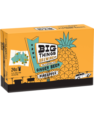 Big Things Ginger Beer & Pineapple Cans 330ml  24 Case